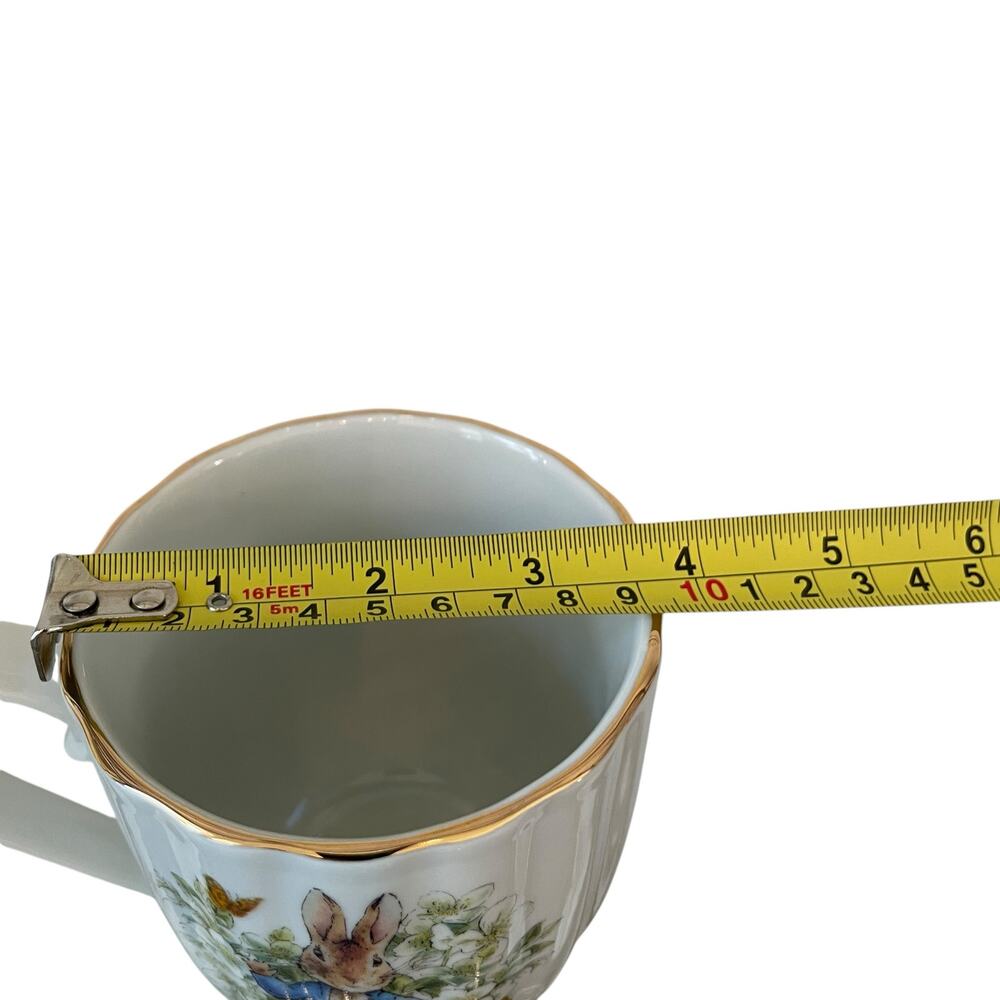 2pk Beatrix Potter Peter Rabbit Spring Floral Ceramic Ribbed 14oz Coffee Mug - Picture 9 of 14